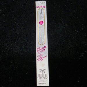 Coats All Purpose Zipper 7" Polyester White Durable Flexible Split Resistant Coi